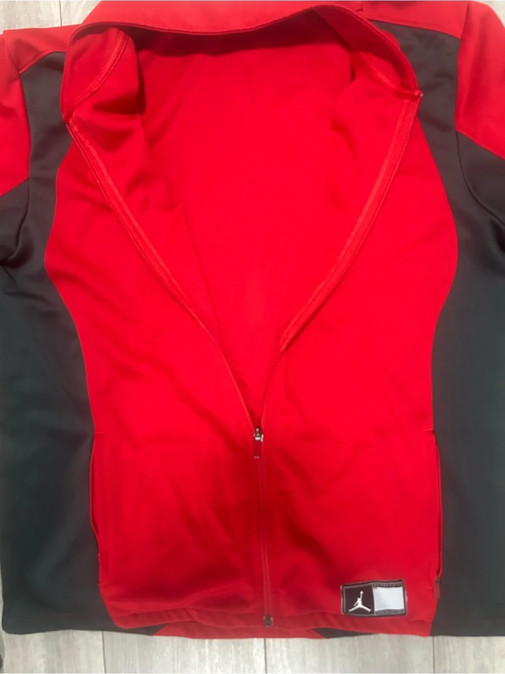 Vintage Jordan Red and Black Athletic Full-Zip Performance Jacket